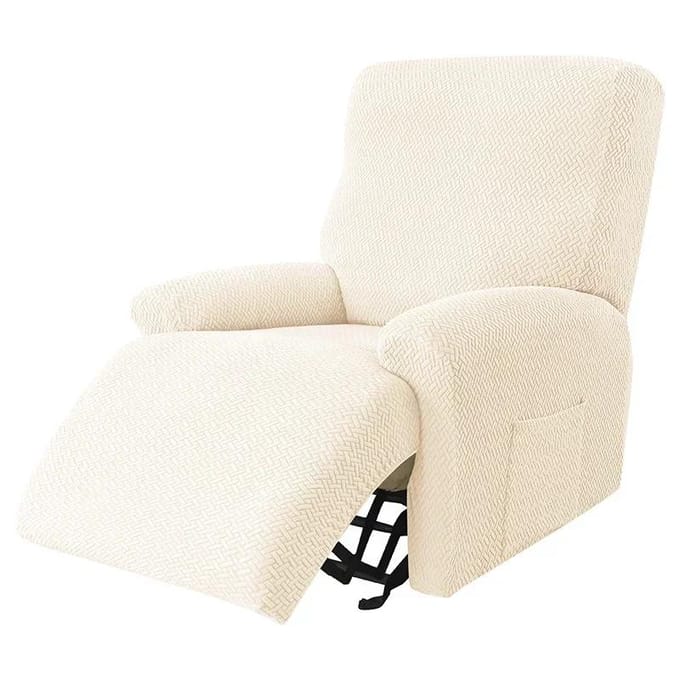 Housse de canapé extensible en jacquard pour salon white