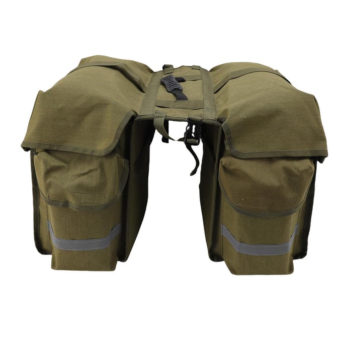Sacoche Double de Selle de Vélo Toile Étanche Grande Capacité Sacoche Double Latérale pour Porte-Bagages Arrière de Vélo pour Cyclisme black