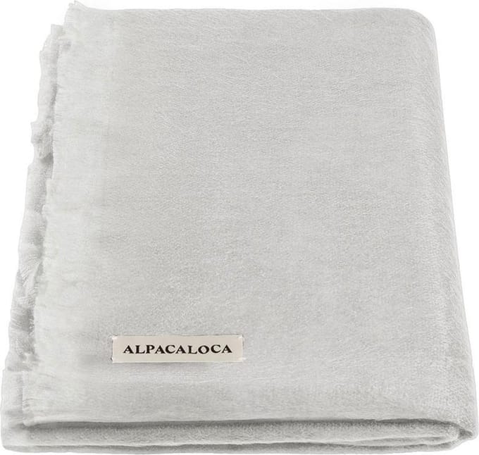 Alpaca Loca Enkelzijdige Sjaal - 200 x 65 cm - Lichtgrijs