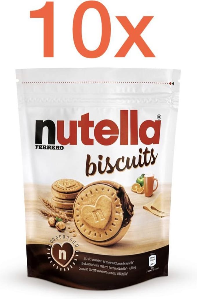 Nutella Biscuits Voordeelverpakking – 10 x 304g – Gevulde Koekjes