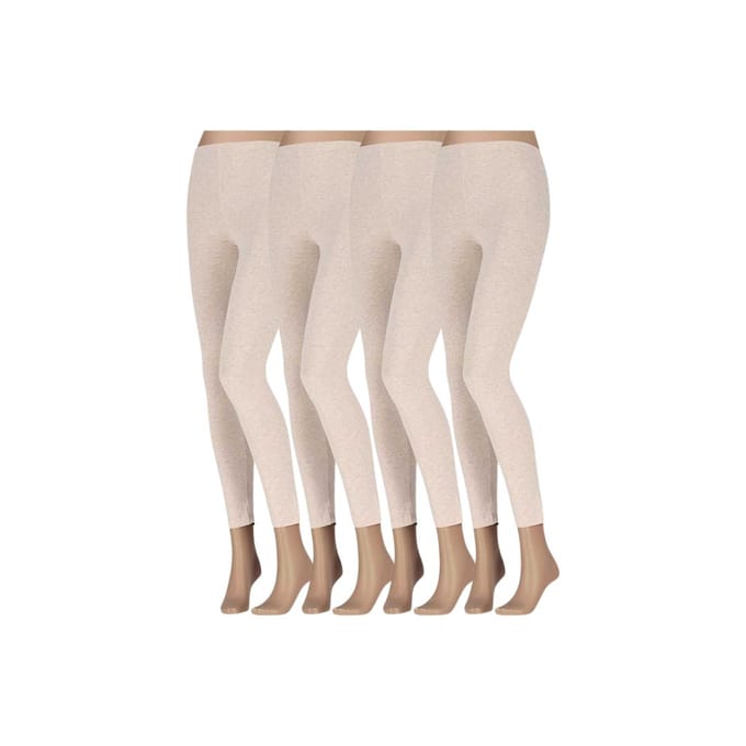 Legging Dames - Katoen - 4-Pack - Licht beige / S/M