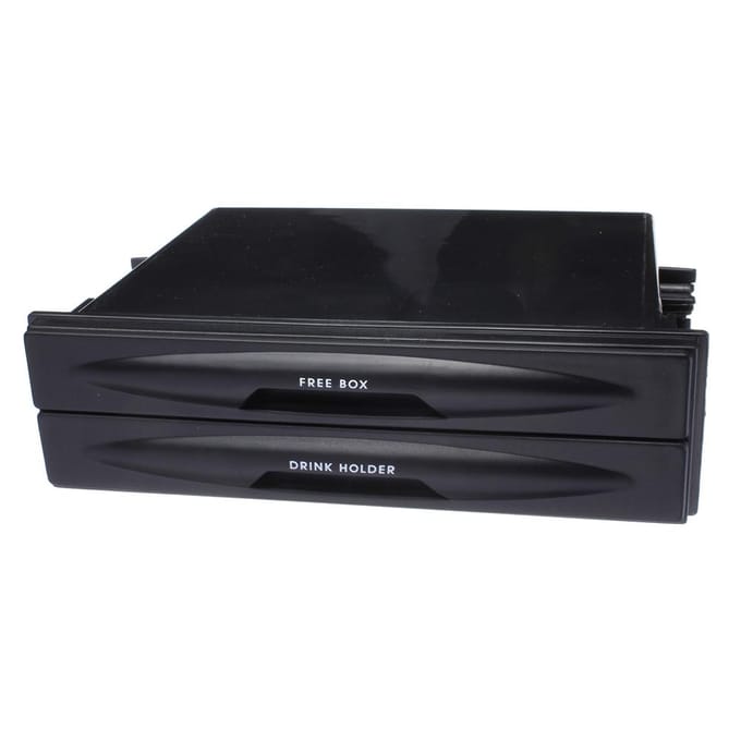 Universele auto Dual Din auto opbergdoos CD radio bekerhouder opbergdoos black
