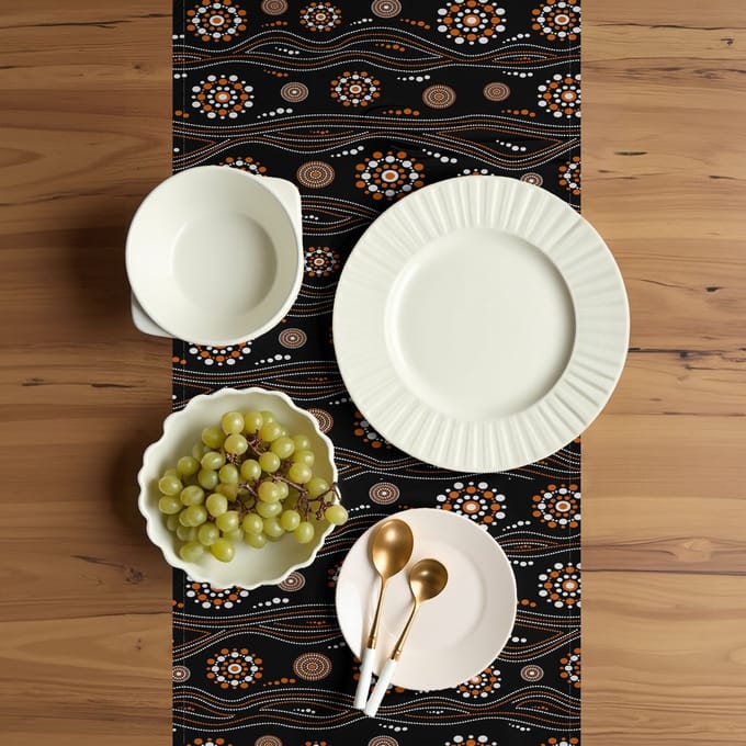 ABAKUHAUS Tafelloper – Aboriginal Punt-Golven, 40x300 cm