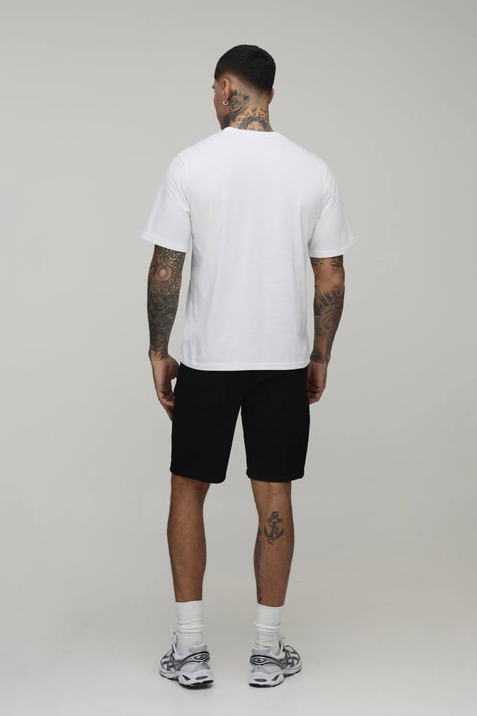 Tall Essential Slim Fit Denim Shorts | Black | Size 54