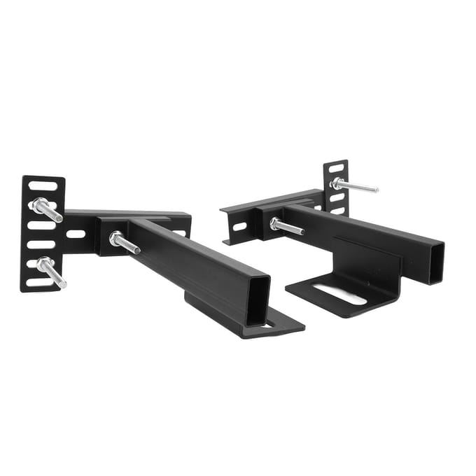 Supports de tête de lit réglables, kit de supports de tête de lit avec kit d'extension de pied de lit pour lit en métal noir