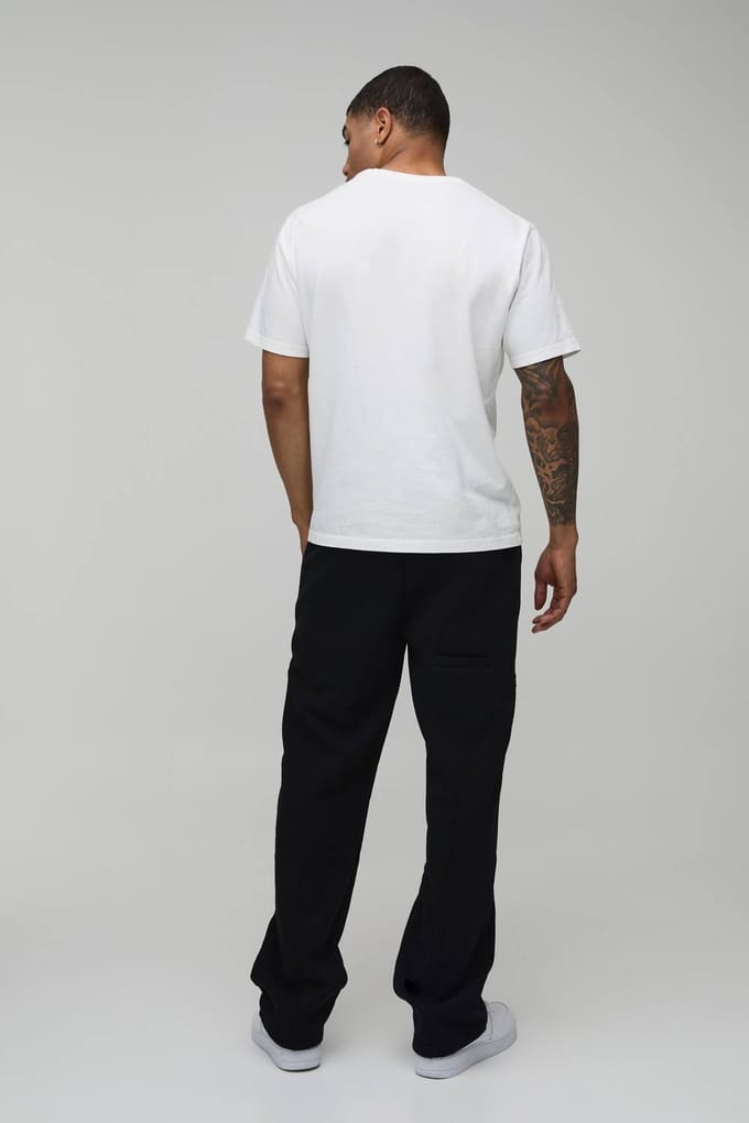Relaxed Joggingbroek met Borduurdetails | Black | Size Medium