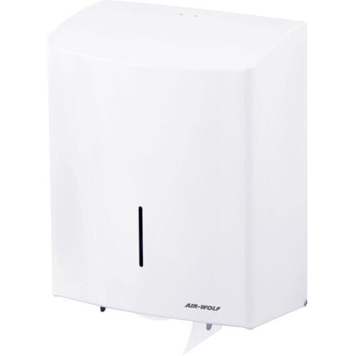 AIR-WOLF Duplex papierroldispenser - voor 3 huishoudelijke rollen of 1 grote rol - RVS - Wit Wit