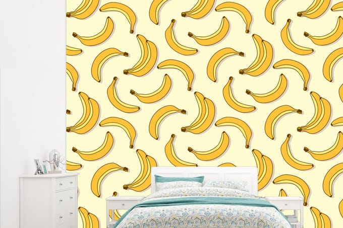 Behang - Fotobehang Fruit - Design - Banaan - Breedte 265 cm x hoogte 220 cm