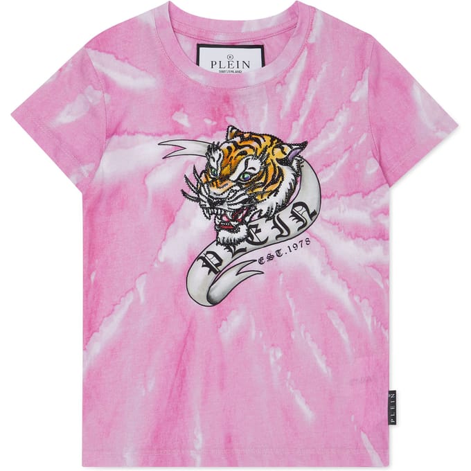 Tie-Dye T-Shirt Round Neck With Crystals Tattoo