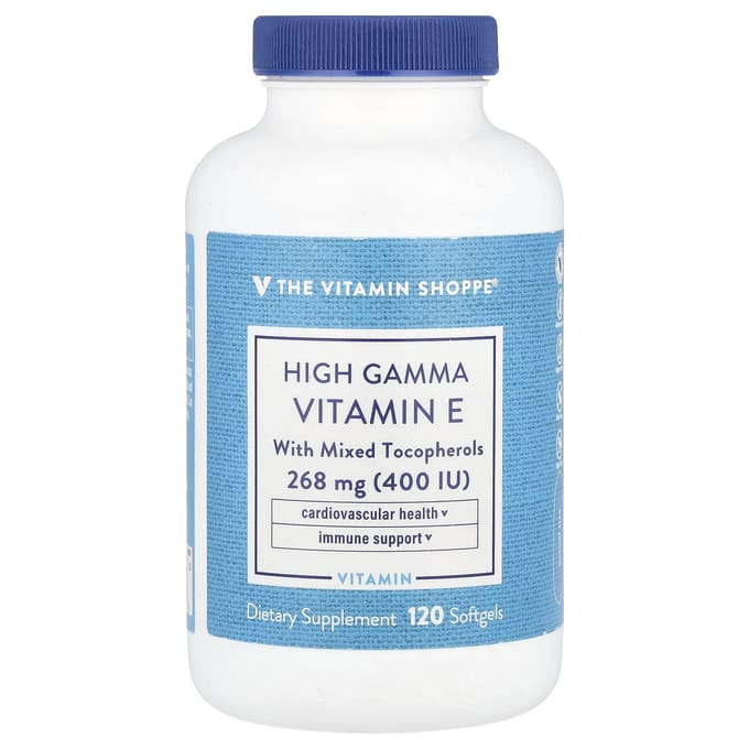 The Vitamin Shoppe, Vitamine E à Gamma Élevé, avec Tocophérols Mixtes, 120 Gélules Molles