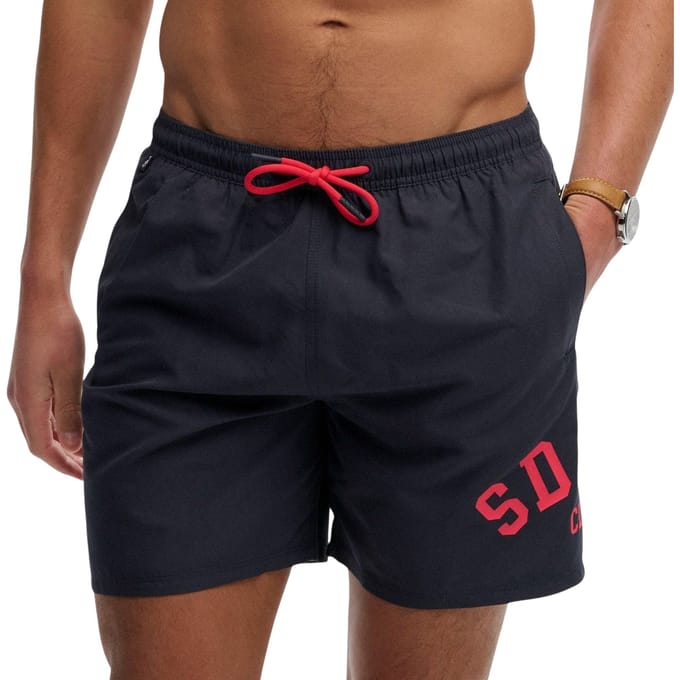 Superdry heren zwempak met logo-opdruk, maat 16