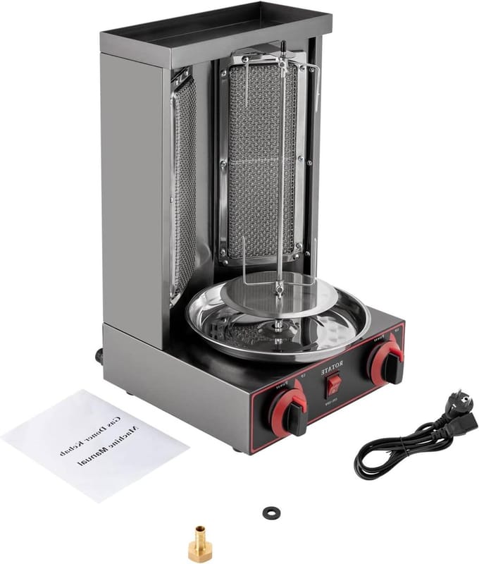 Verticale Grill - Draaiende Broiler - Vlees Grillen - Efficiënte Verwarming - 12 kg Capaciteit - Zwart