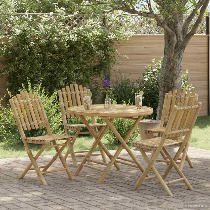 vidaXL Tuinstafel Naturel 80 x 70 cm Bamboe