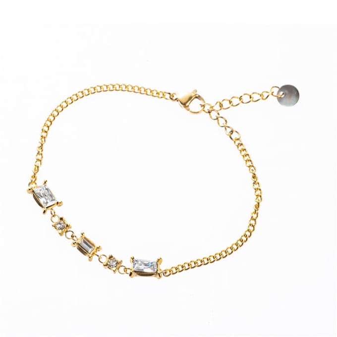 Go Dutch Label Armband (sieraad) schakel en gekleurde stenen Gold B2738-2