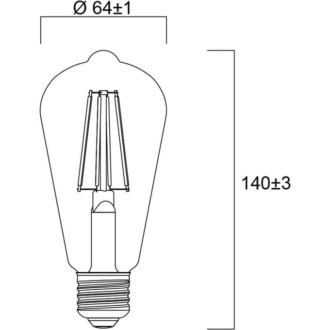 Sylvania E27 filament LED ST64 4W 2.700K 840 lm