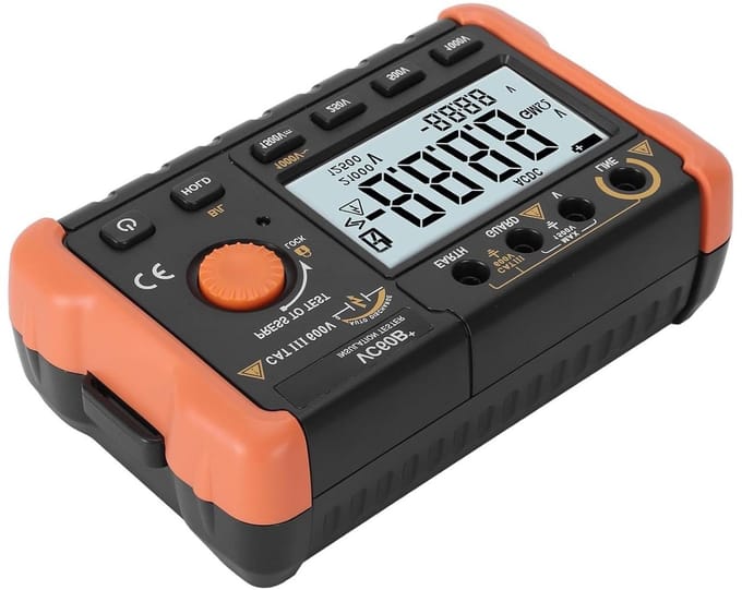 Isolatietester - Megohmmeter - Elektrische testen - Automatische ontlading - 1000V - Grijs