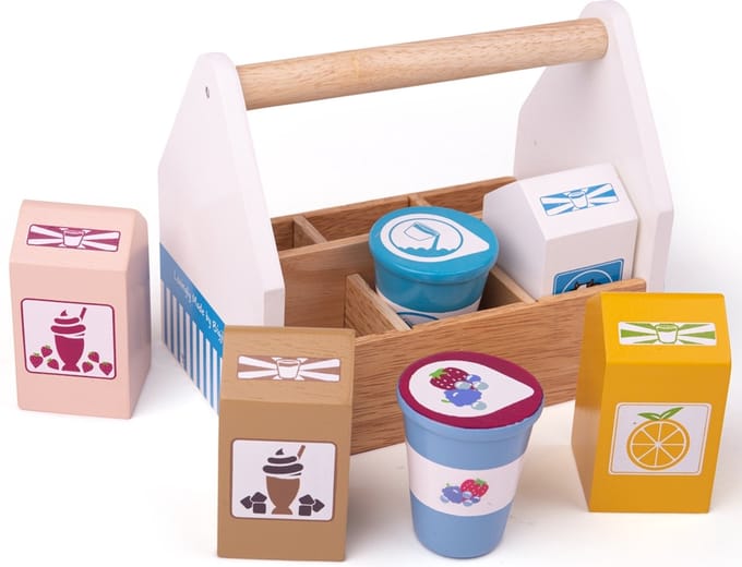 Bigjigs Wooden Box with Dairy Products 7 pcs.