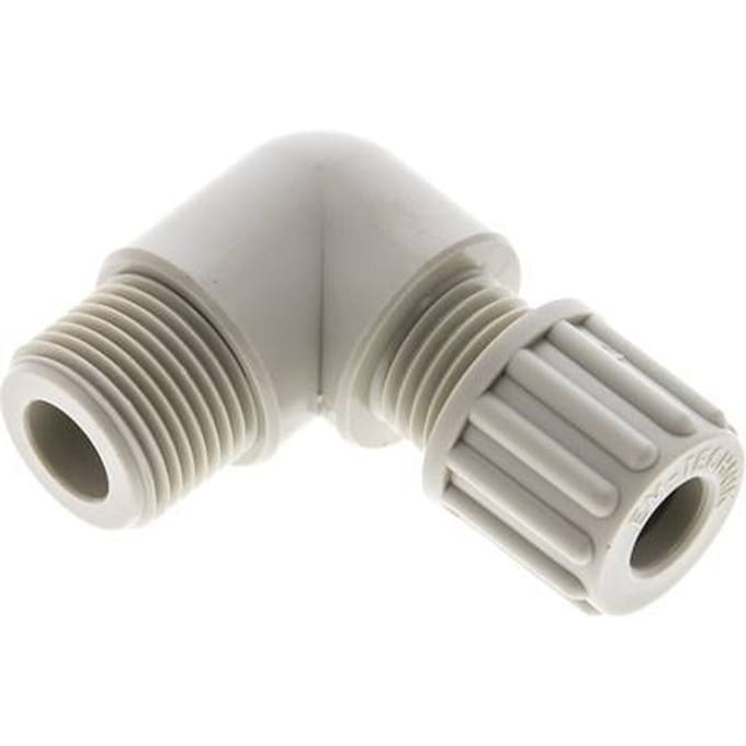 8x6mm & G3/8'' PP L-Vorm Knelfitting Buitendraad 10bar