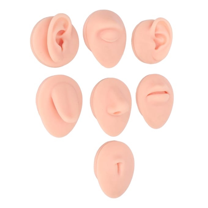 Modèle de Corps de Piercing en Silicone Silicone Souple Oreille Bouche Nez Œil Langue Nombril Modèle avec Présentoir