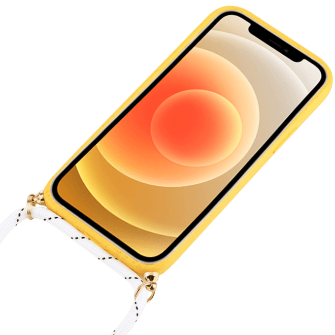 Mocaa iPhone 12 Pro Max Telefoonhoesje met Koord Geel