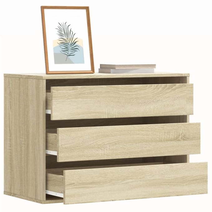 vidaXL - Ladekast - 80x41x58 - cm - bewerkt - hout - sonoma - eikenkleurig