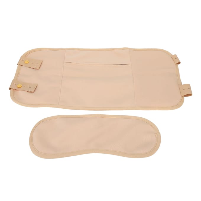 Ricinusolie Pakking Kit Herbruikbare Zachte Verstelbare Ricinusolie Nek Taille Wrap voor Insomnia Lever beige