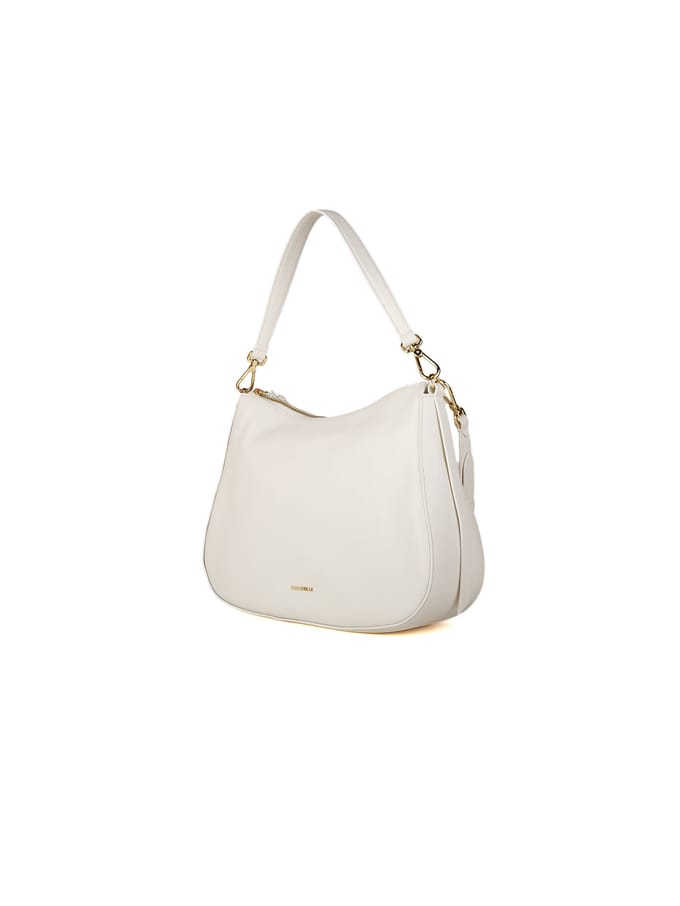COCCINELLE Leren schoudertas Nory Handbag Grained Leather Pearl crème