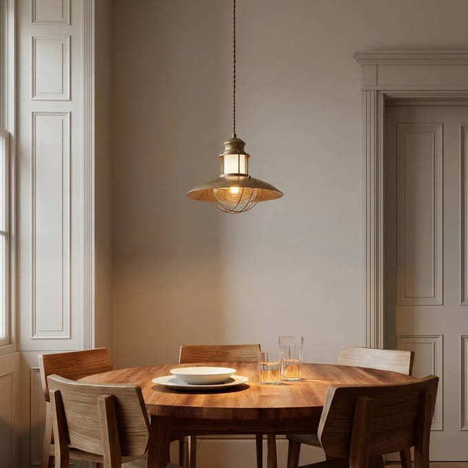 Lindby - hanglamp - 1licht - Metaal, glas - H: 28 cm - E27 - bruin, helder, gesatineerd