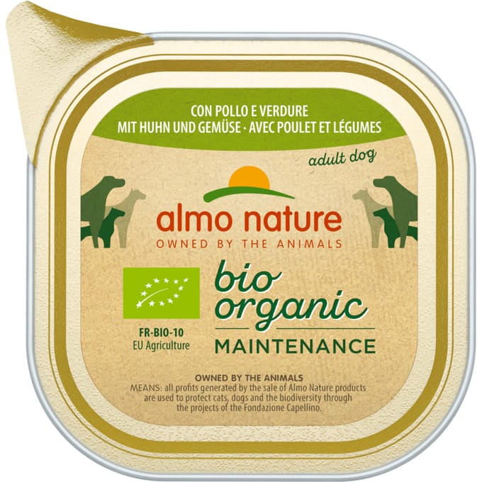 6x100g Almo Nature BioOrganic Maintenance Kip & Groente Hondenvoer
