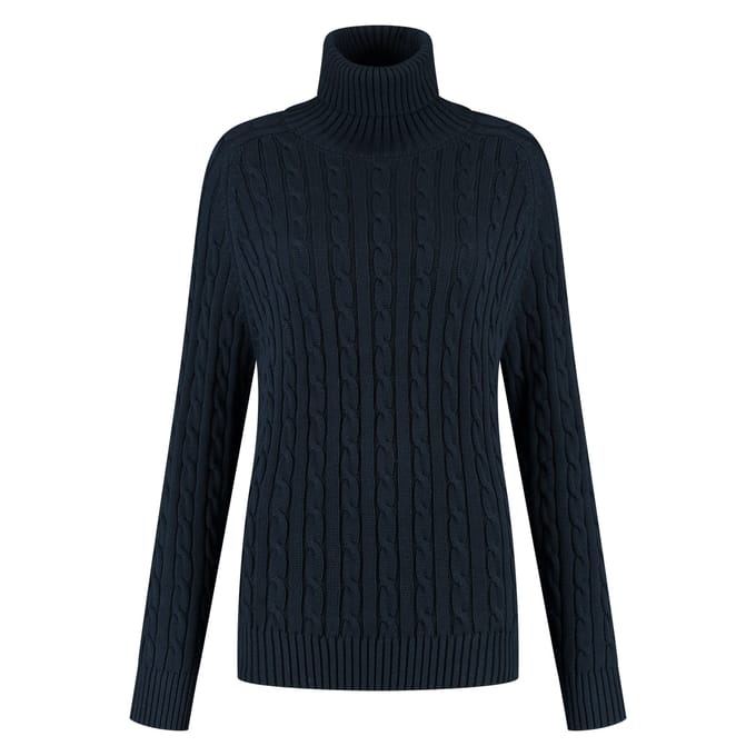 Dames trui met gedraaide structuur en rolkraag Superdry