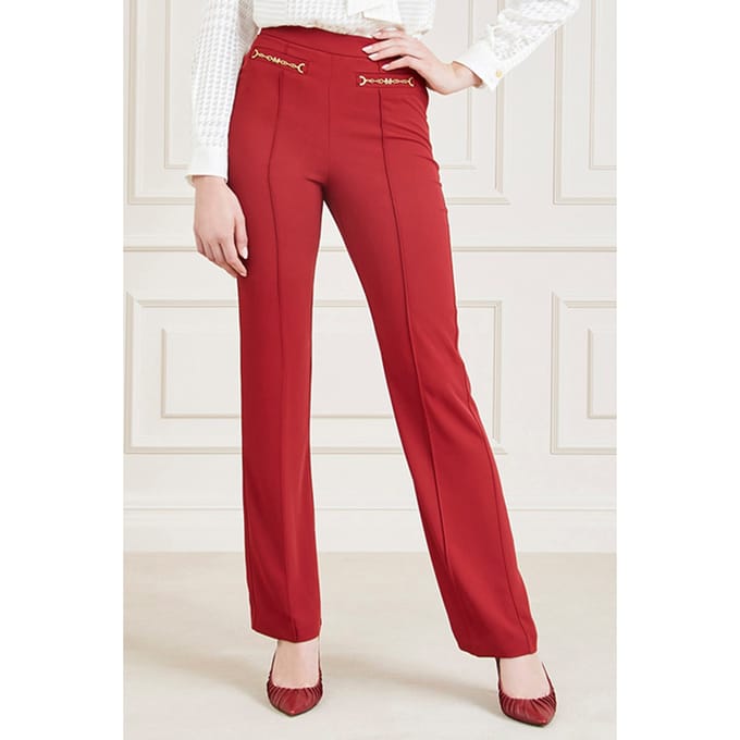 GUESS Marciano By  Lillibeth Pant Dark Jam Red Maat: 38 | Straight Broeken Outlet | Dames | Rood