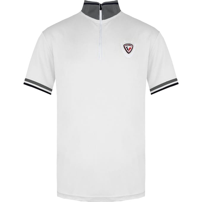 Rossignol Korte Mouw 3/4 Ritssluiting Wit Heren Virage Poloshirt RLEMY04 130