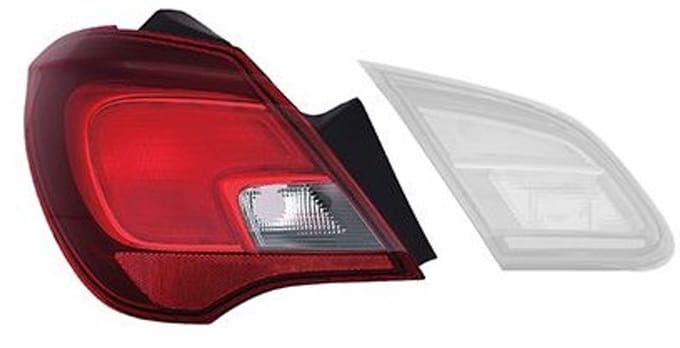 VanWezel 3804935 - Verre extérieur feu arrière gauche pour Opel Corsa e de 10/2014 à 2019