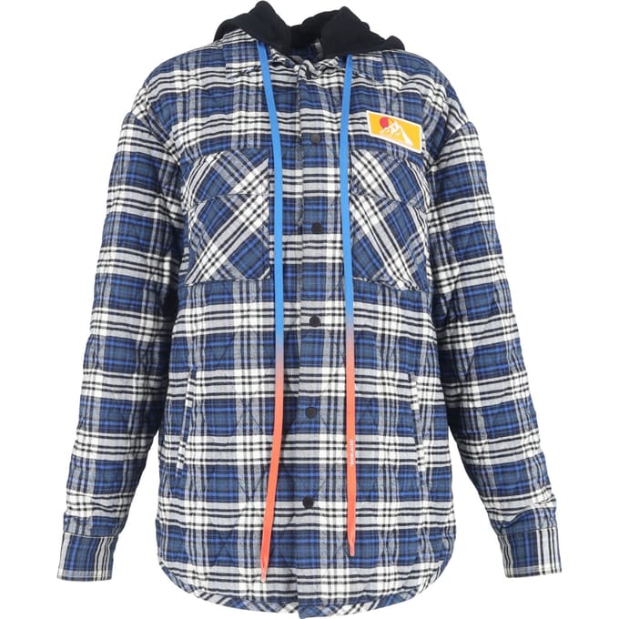 Off-White Overshirt Flanellen Jas in Blauwe Katoen