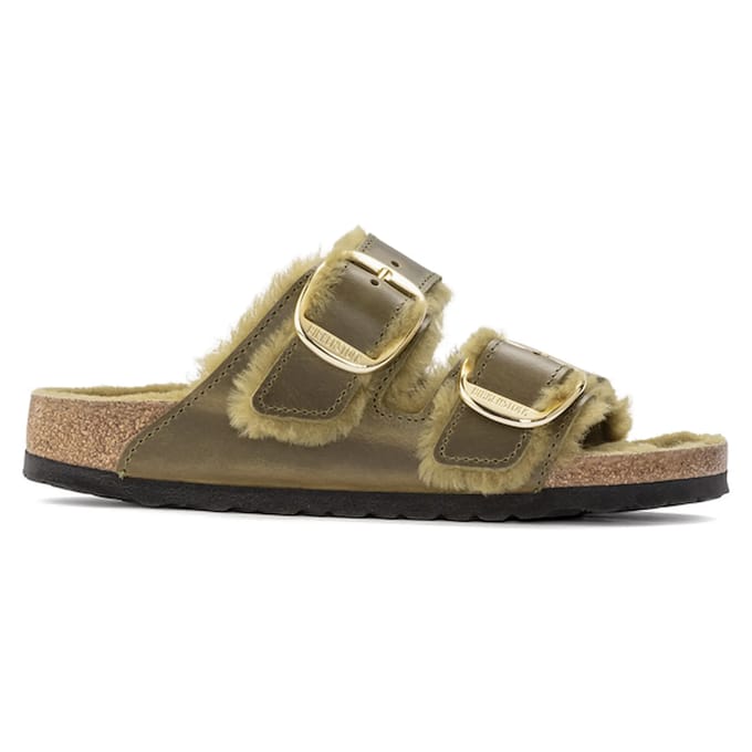 Dames muiltjes Birkenstock Arizona Big Buckle Shearling Oiled Leather