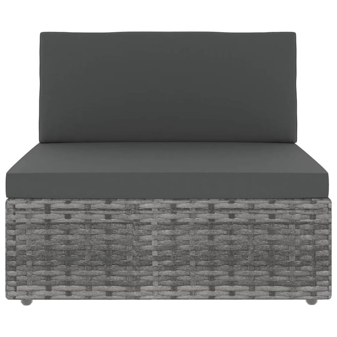 vidaXL - 5-delige - Loungeset - met - kussens - poly - rattan - grijs