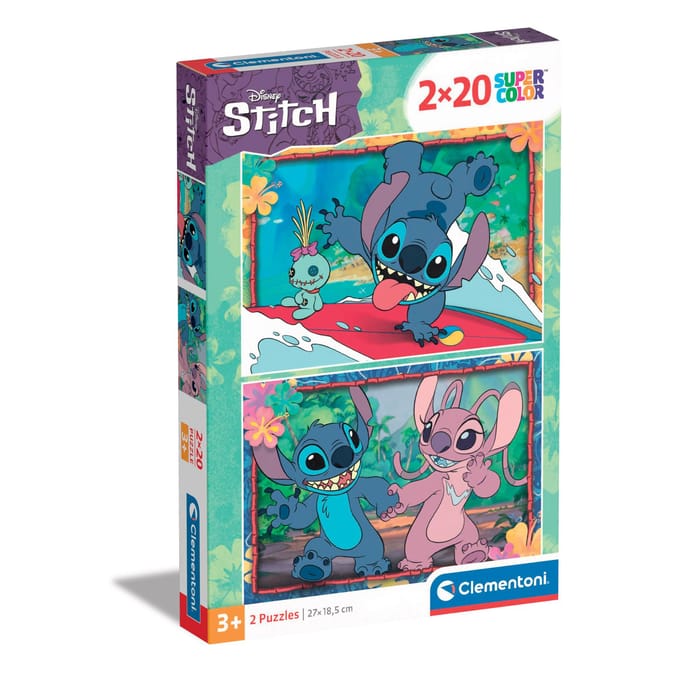 Puzzle Stitch 2x20 pieces, Pour enfants a partir de 3 ans, Theme dessins animés, CLEMENTONI