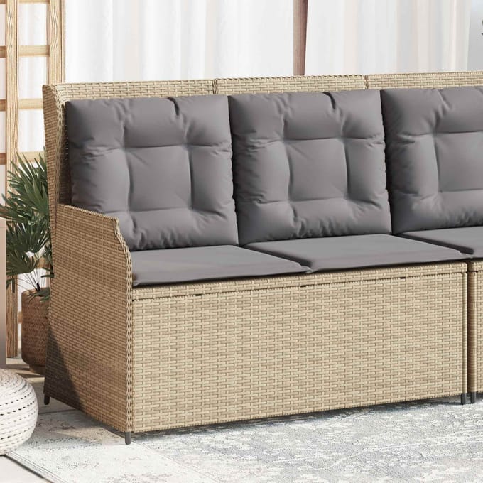 vidaXL - Tuinbank - Beige - poly - rattan