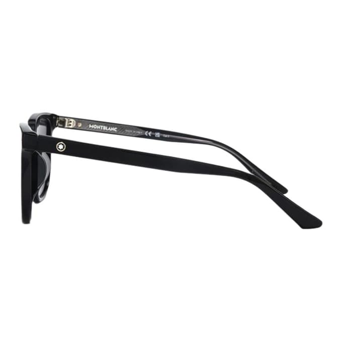 Montblanc Lunettes de soleil carrées Protection UV Lunettes de soleil unisexes Noir MB0258SA Basic Packaging-Eyeglass Case,55,Black gray