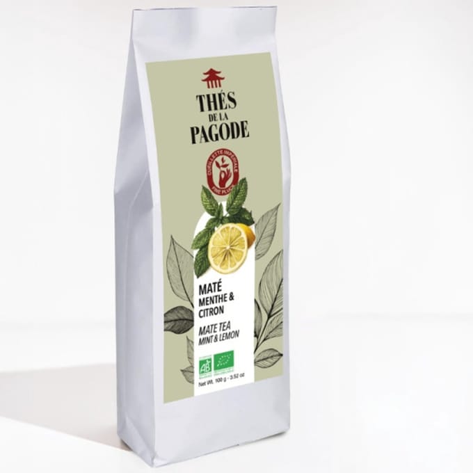 Thés de la Pagode – Groene thee mint lemon – Mate thee - Losse Thee - Biologische thee  (50 gram)