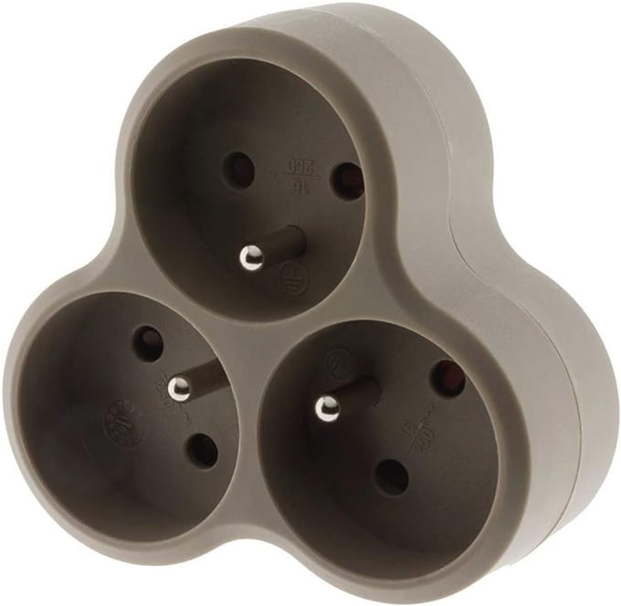 Roterende 3-voudige stekker met 3x16A - Blauw