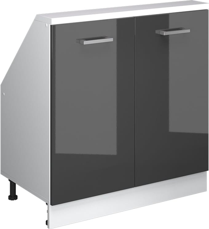 Vicco Rion Kast voor schuine wand – met 2 deuren Antraciet hoogglans/wit