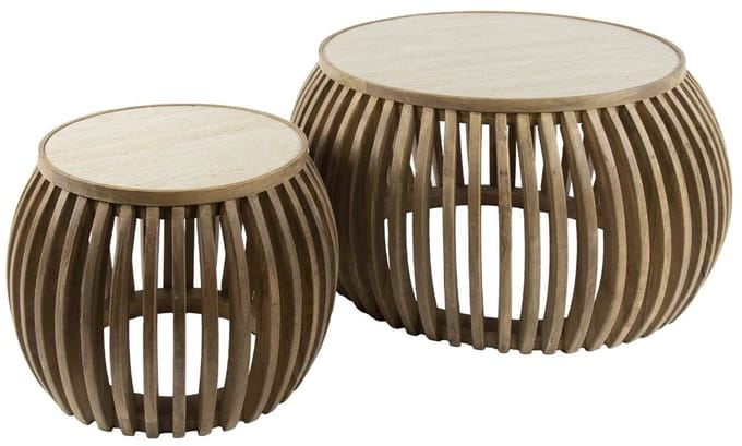 AnLi Style Salontafel set/2 curve Nuovo travertin