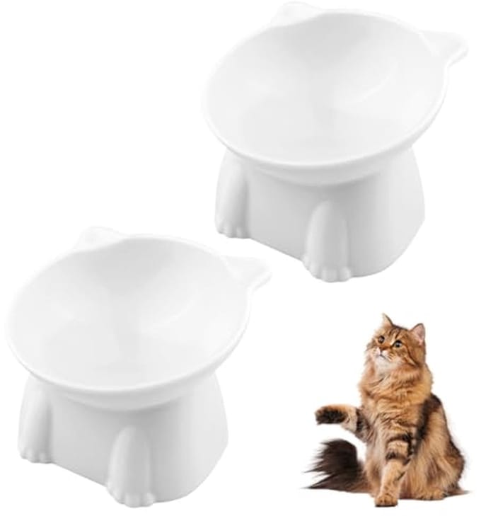 Verhoogde Kattenvoerbakken - 2 Stuks voor Katten