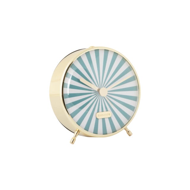 Karlsson - Wekker Candy Swirl - Turquoise blue & white