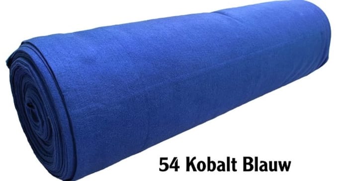 Kobaltblauwe loper 1m breed x 30m lang op rol