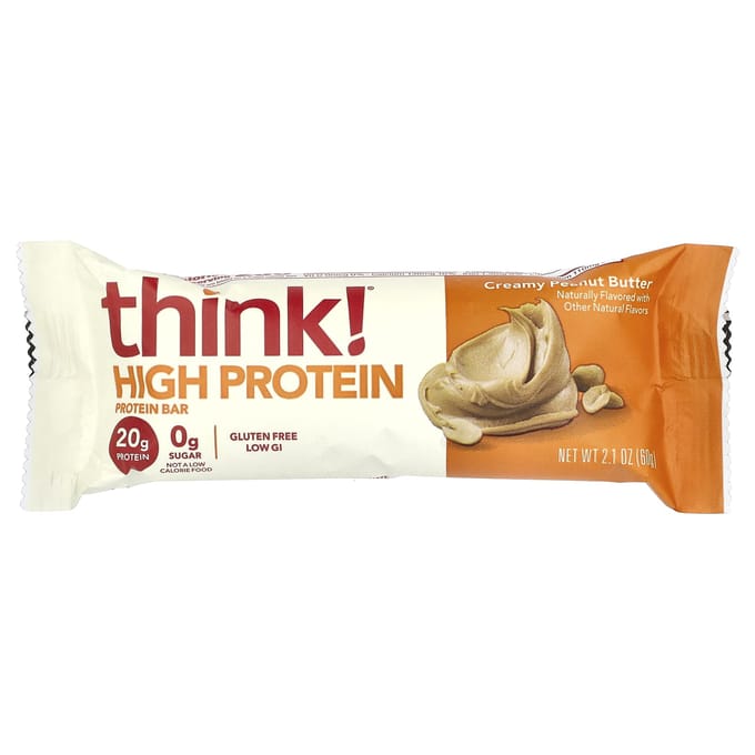 Denken!, Eiwitreep, Romige Pindakaas, 5 repen, 60 g (2.1 oz) elk