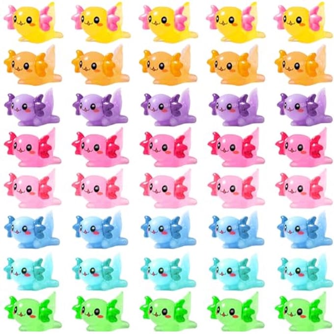 40 Stuks Mini Axolotl Figuren voor Aquarium en Decoratie