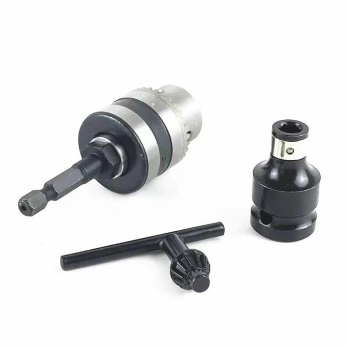 Elektrische Boorkop Adapter Converter 3/8  Boorkop met 1/4  Snelwissel Zeskantschacht Transformeer zwart