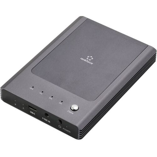 Renkforce RF-ENC-450 USB-C M.2 PCIe NVMe 2 poorten Harde schijf-dockingstation Met clone-functie